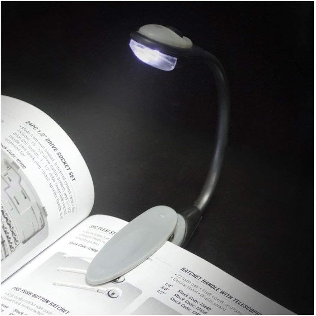 Amtech Flexible LED Clip Light Black 11cm S1526 | Easy Clip Attachment | Ideal for Reading