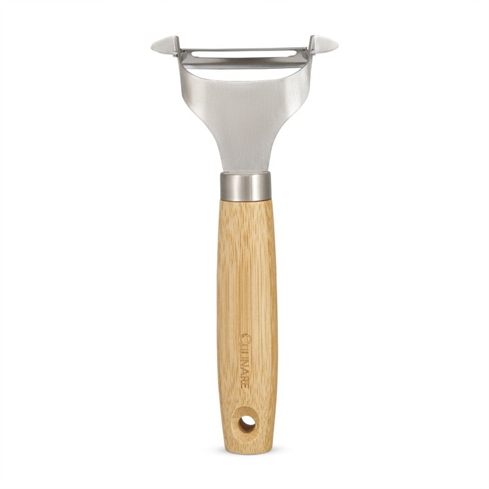 Culinare Naturals Sustainable Bamboo Handle Stainless Steel Straight Peeler Chrome C70005
