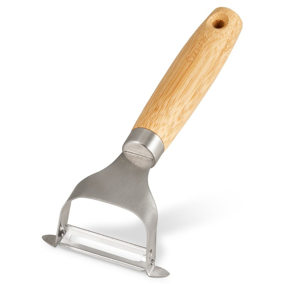 Culinare Naturals Sustainable Bamboo Handle Stainless Steel Straight Peeler Chrome C70005