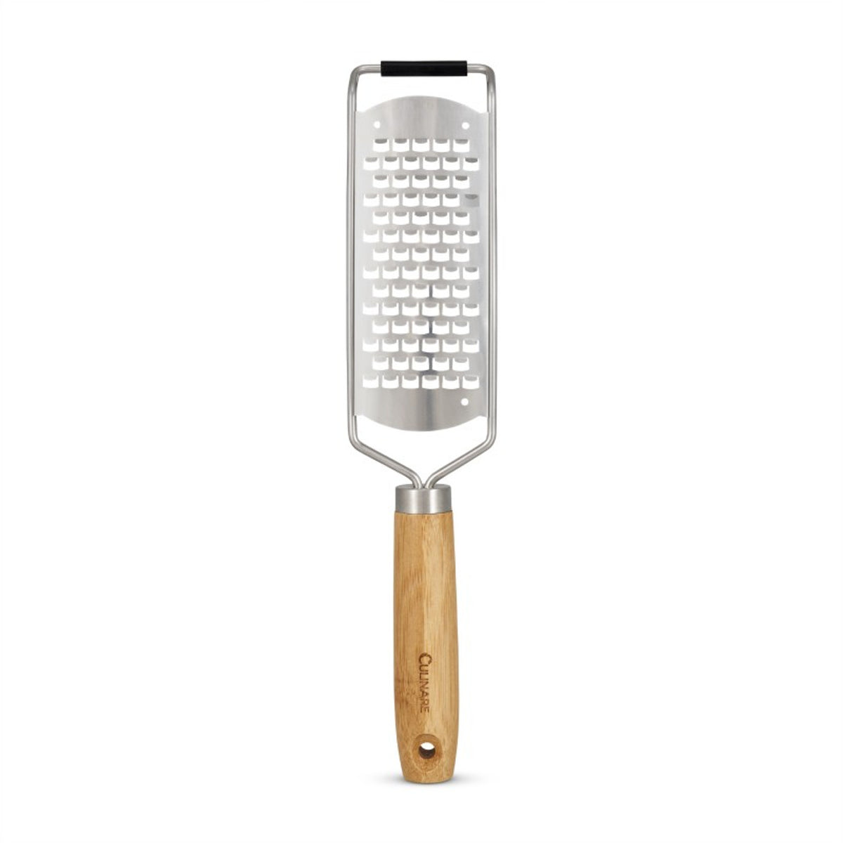Culinare Naturals Sustainable Bamboo Handle Stainless Steel Coarse Grater Chrome C70002