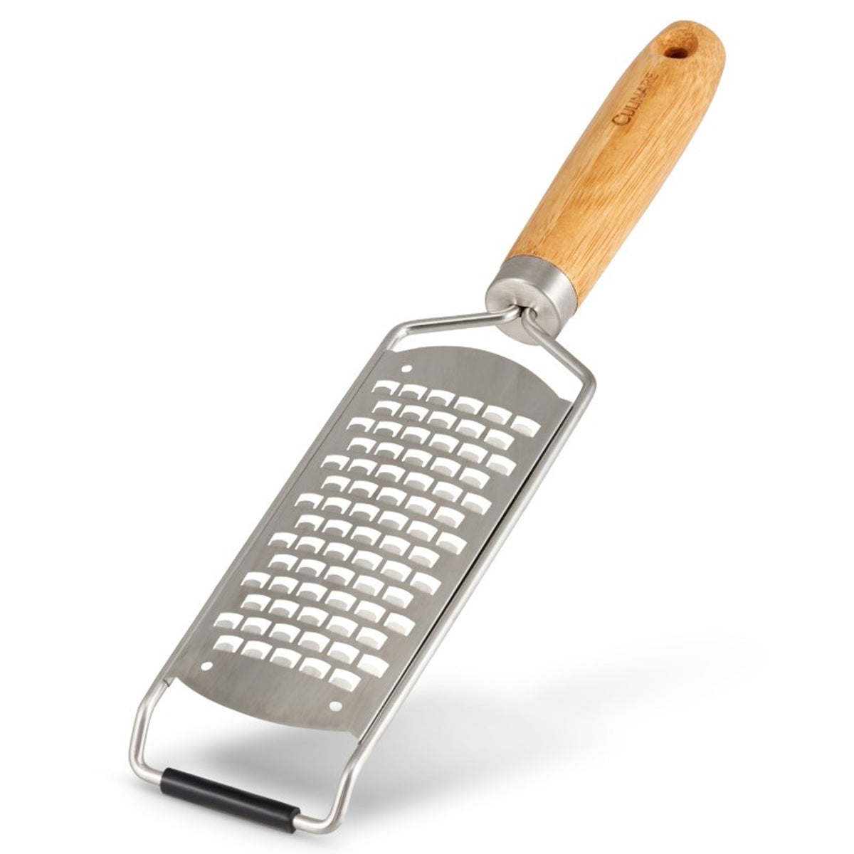 Culinare Naturals Sustainable Bamboo Handle Stainless Steel Coarse Grater Chrome C70002