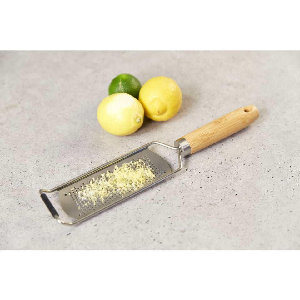 Culinare Naturals Sustainable Bamboo Handle Stainless Steel Fine Grater Chrome C70001