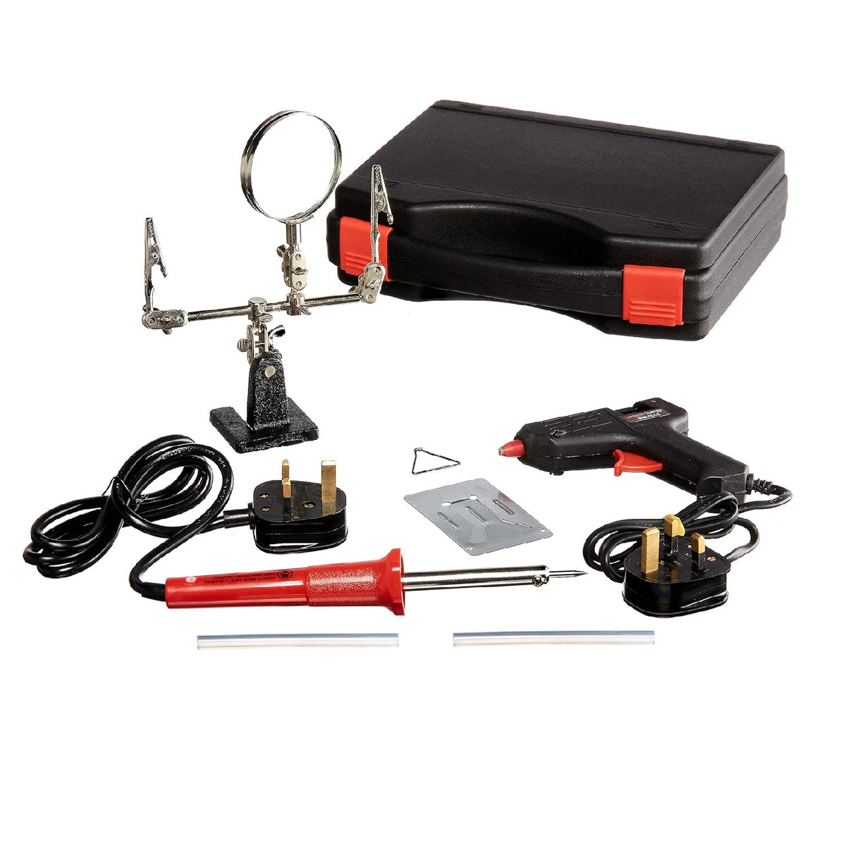 Amtech Soldering Tool Kit Assorted S1740 | Comprehensive Soldering and Gluing Kit | Ideal for Homes and DIY Tasks | Storage Organiser Case