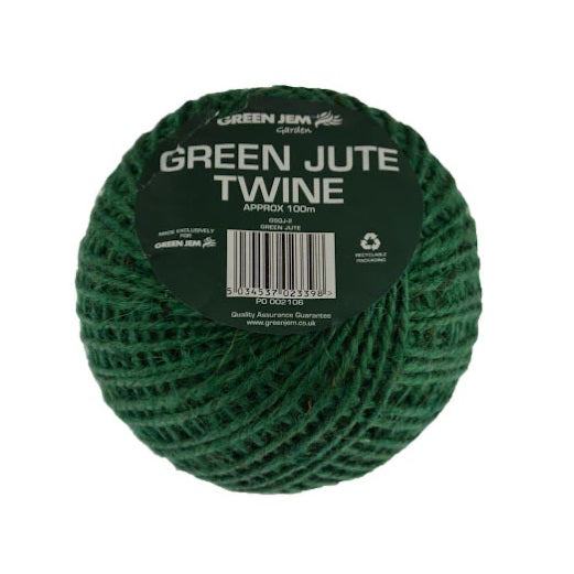 Green Jem Garden Jute Twine Green 100Mtr PO3710 | Biodegradable | Strong Garden String for Tying and Crafting