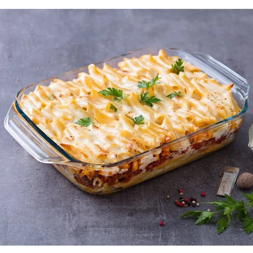 Pyrex Irresistible Rectangular Glass Roasting Dish Clear 28cm x 17cm 1.4Ltr 406B000 | Heat-Resistant Bakeware with Handles | Scratch resistant