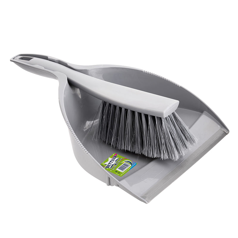 Bettina Dustpan and Brush Set Silver B300 | Durable Soft Bristles for Efficient Cleaning