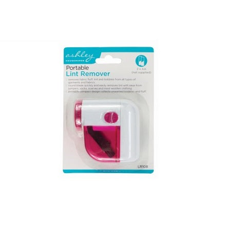 Ashley Portable Battery Lint Remover Pink and White LR108