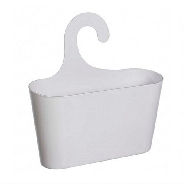 Toyma Multi-Purpose Hanging Storage Basket with Hook White 26cm x8.5cm x 26cm 4070501 | Organizer for Bathroom-Kitchen and Office