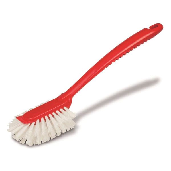 Tonkita Dish Washing Cleaning Brush with Stiff Bristles Red TK323 | Scrubbing Brush with Hooked Handle