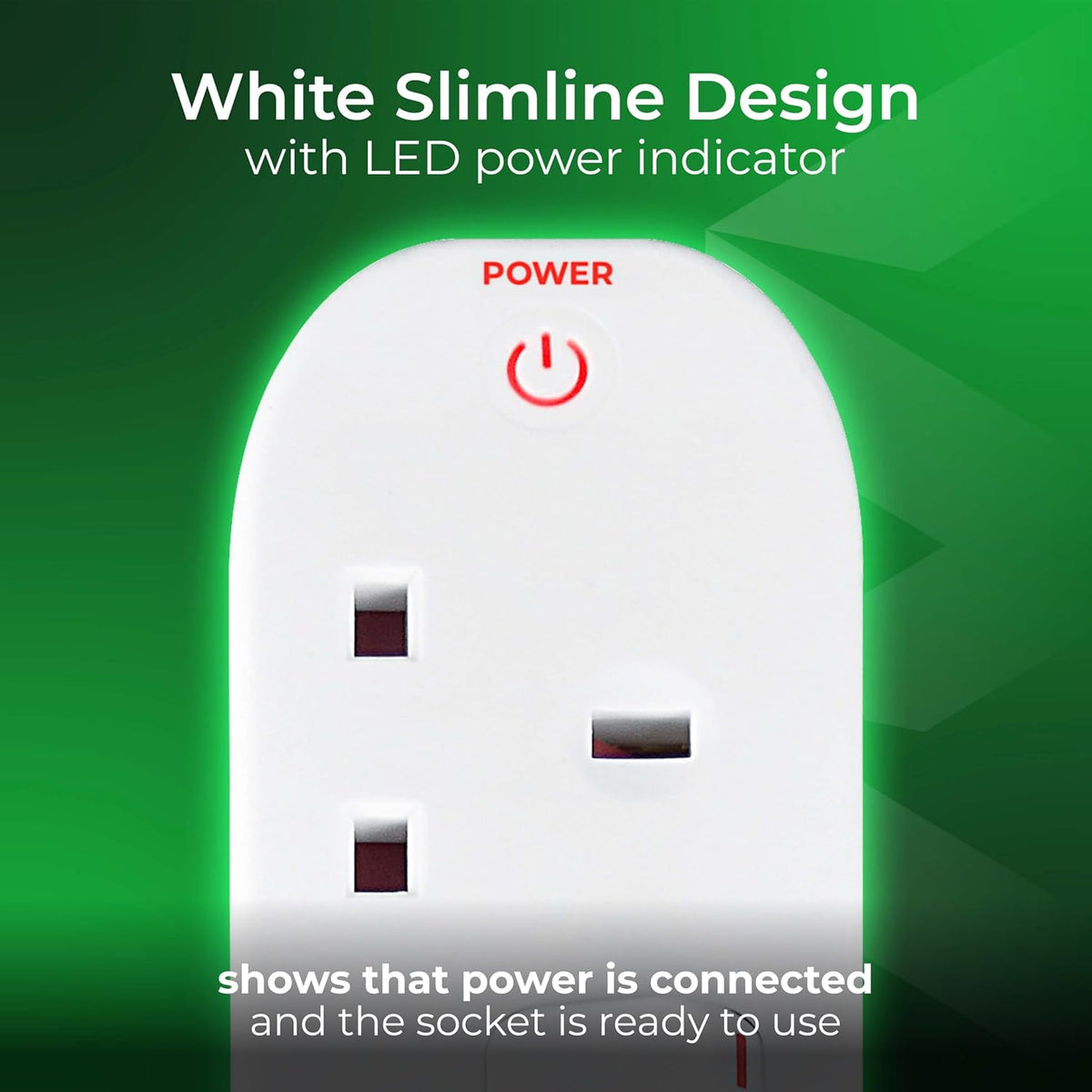 Masterplug 4-Socket Switched Extension Lead White 2Mtr SWC4210N | 13A Fuse | Individual Power Control