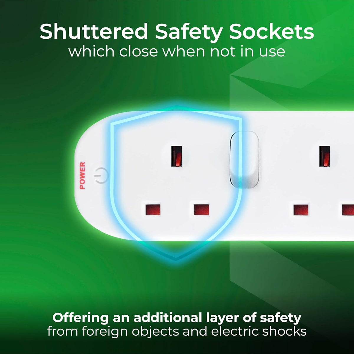 Masterplug 4-Socket Switched Extension Lead White 2Mtr SWC4210N | 13A Fuse | Individual Power Control