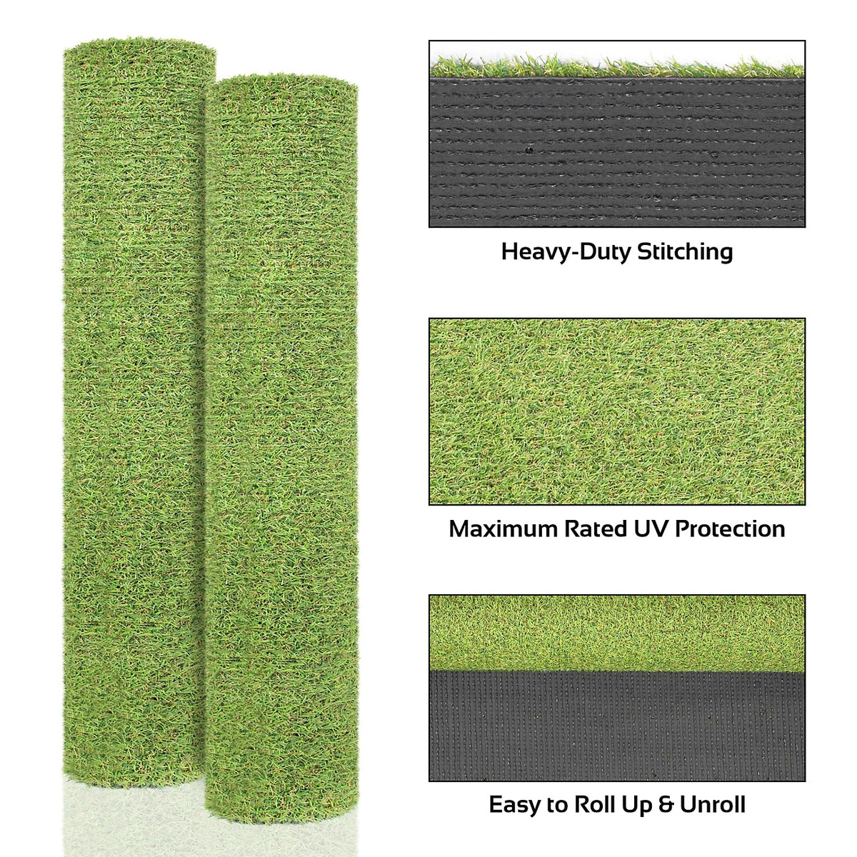 Gardenkraft Artificial Grass Light Green 15mm x 4Mtr x 1Mtr 26070 | Super Soft Realistic Texture | Maximum Rated UV Defence Protection Prevents Fading in Strong Sunlight | For a Luxurious Green Lawn All Year Round | No Watering | No Cutting | No Weeding