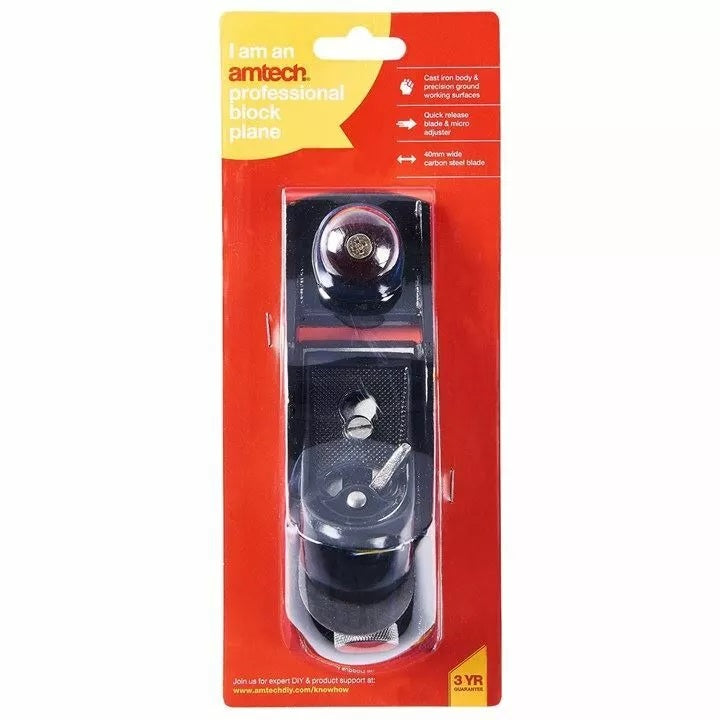 Amtech Professional Block Plane Black 40mm E0275