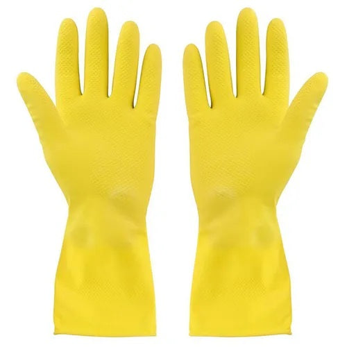 Elliott Extra Large Flock Lining Rubber Gloves Yellow ELRGYXL | Protects Hands from Hot Water and Detergents | Extra Long Cuff | Non-slip Grip | For General Use Around The Home and Garden | Hardwearing