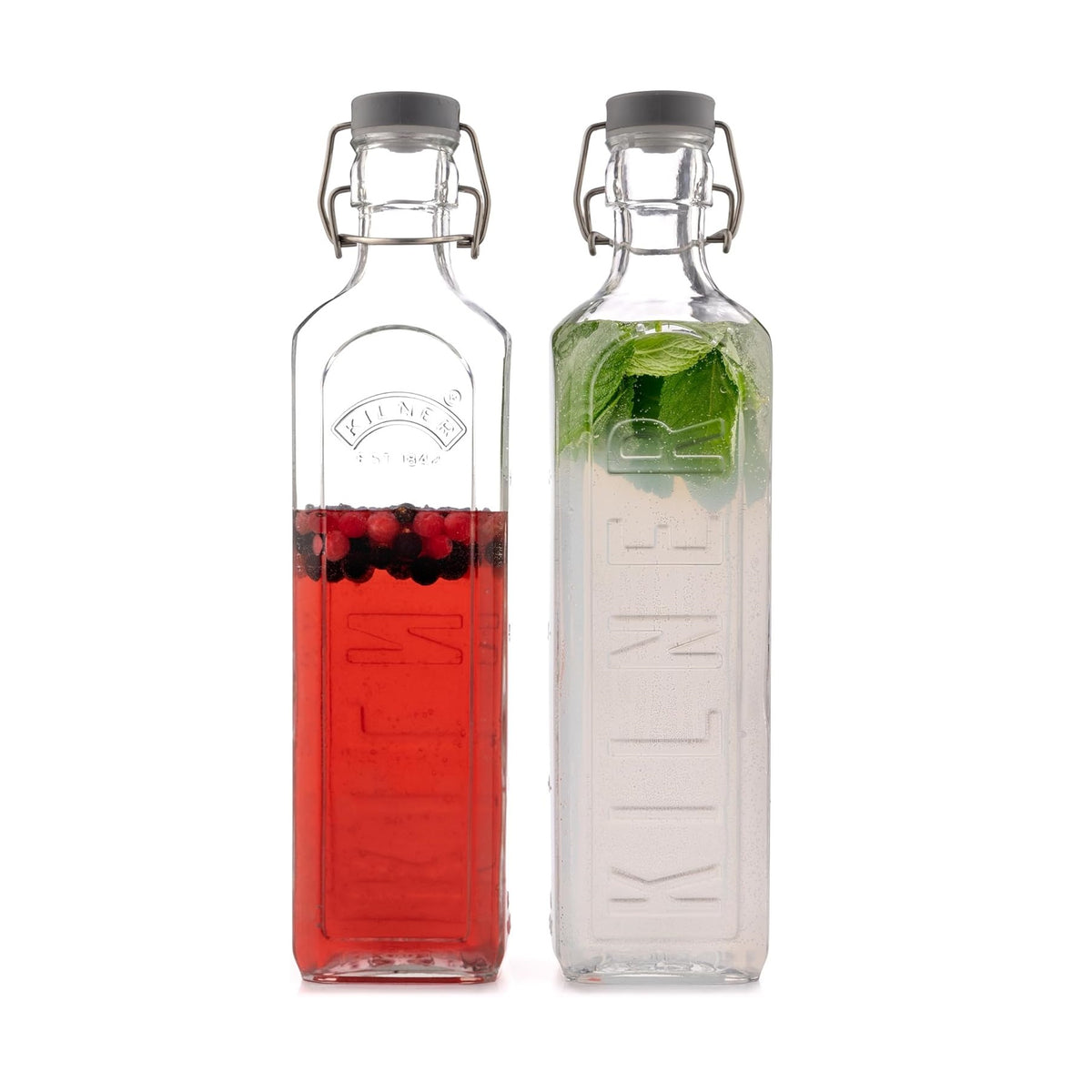 Kilner Glass Clip Top Bottle Clear 30cm x 7.cm x 7.5cm 1Ltr 0025007 | Airtight and Reusable Storage | For Water-Juices and Oils