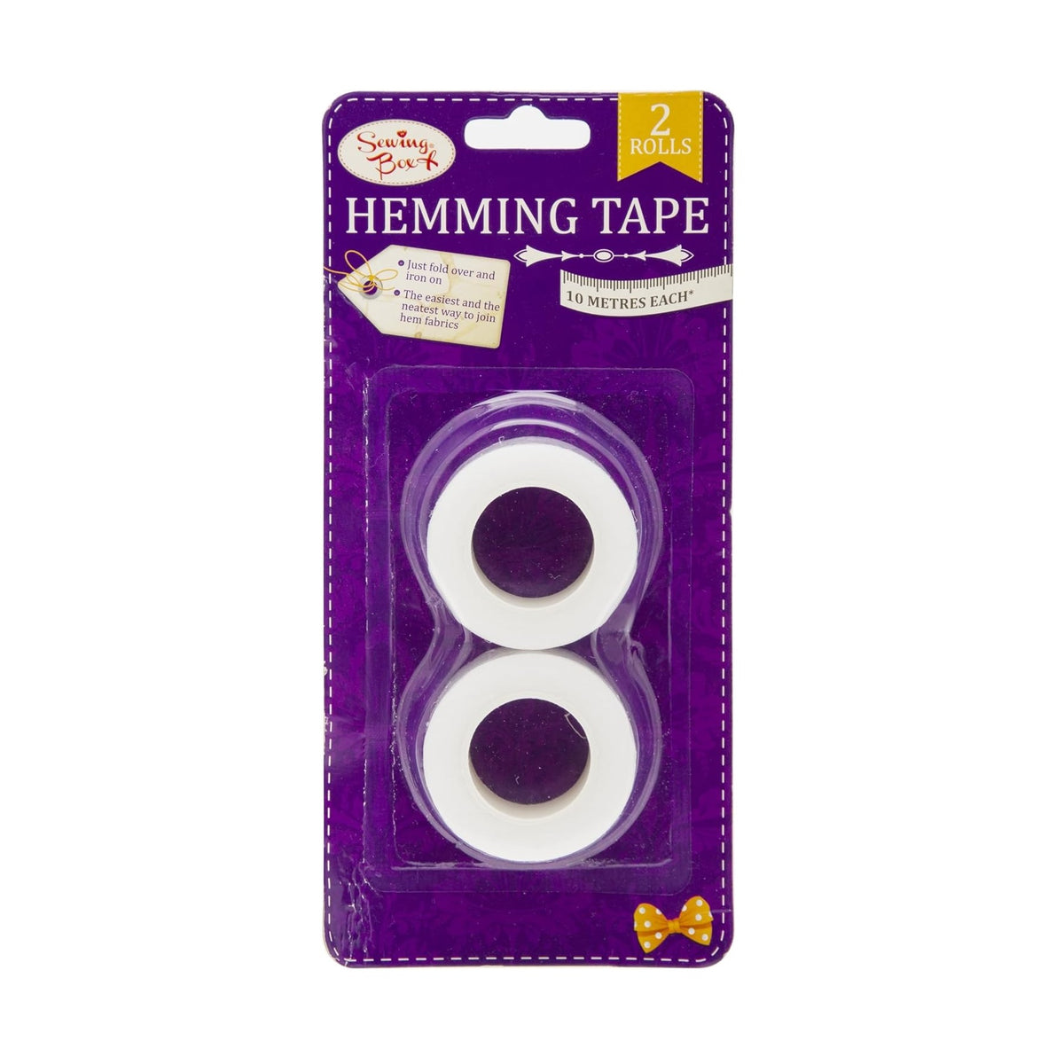 151 Sewing Box Hemming Tape Rolls White Pack of 2 SEW1000 | 10Mtrs Each Roll | For Repairing or Altering Clothing