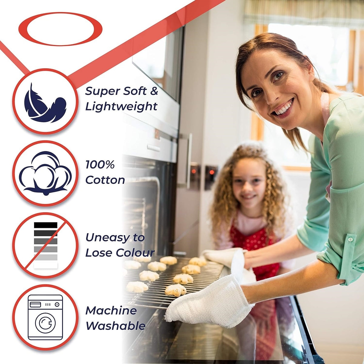 Besco Triple Layer Master Chef Oven Glove Cream | Heat Protection for Safe Cooking and Baking | Durable and Comfortable Fit