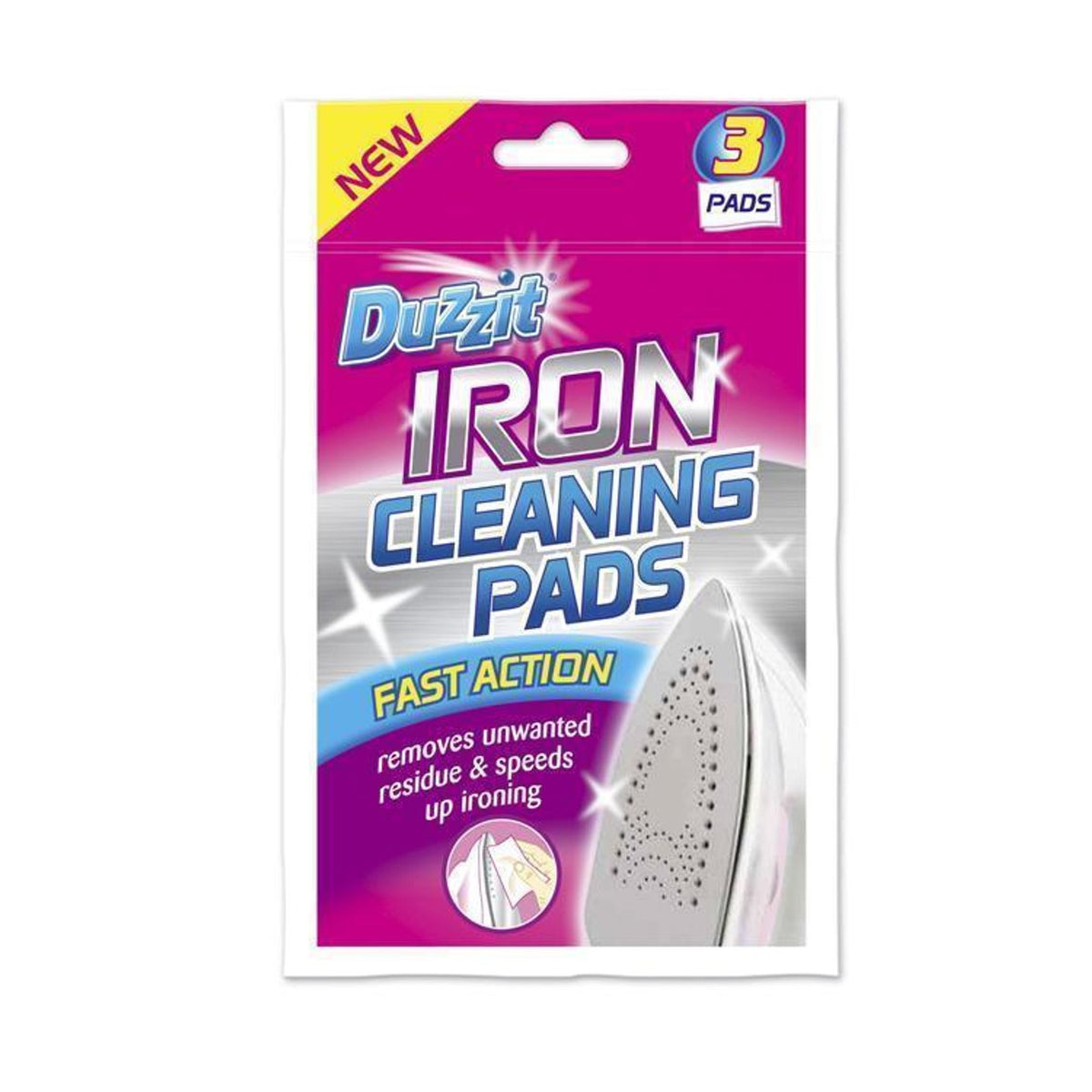 Duzzit Fast Action Iron Cleaning Pads Assorted Colours Pack of 3DZT1058 | Residue Remover for Smooth Ironing