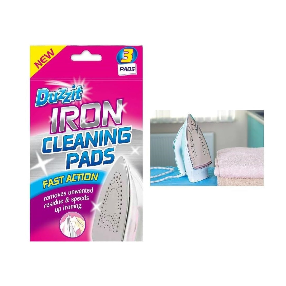 Duzzit Fast Action Iron Cleaning Pads Assorted Colours Pack of 3DZT1058 | Residue Remover for Smooth Ironing