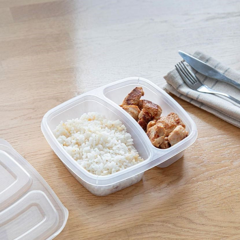 PlasticForte 2 Compartment Lunch Box No1 Transparent 725ml 1508506