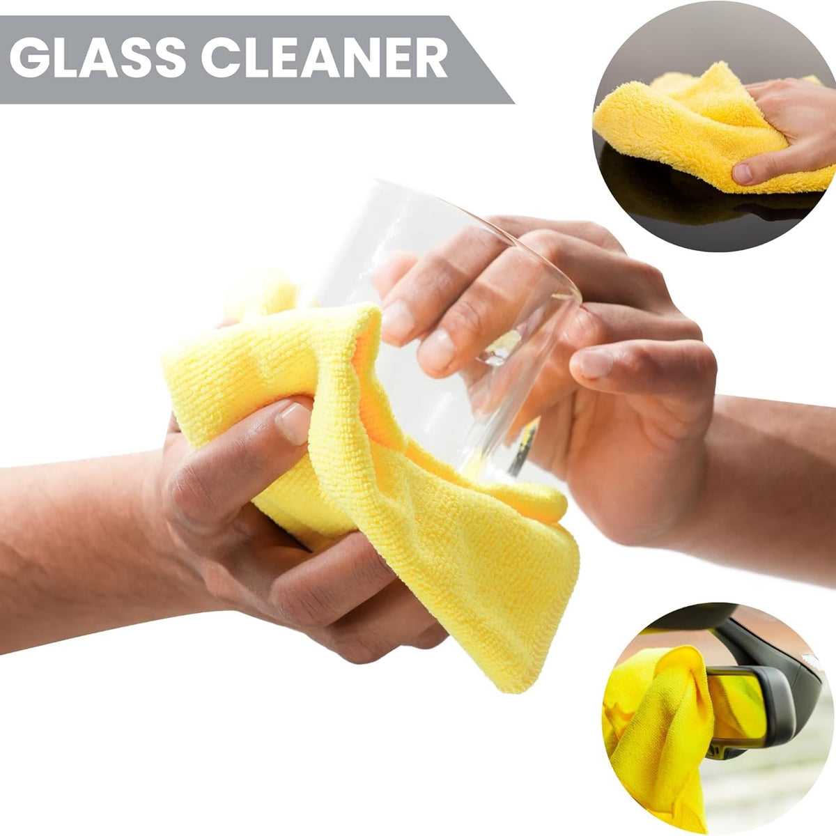 Bettina Professional Large Microfibre Cloths Yellow 38cm x 38cm Pack of 10 B487 | Heavy-Duty Cleaning Cloths | Highly Absorbent and Lint-Free | Wet and Dry Use | Traps Dirt and Moisture