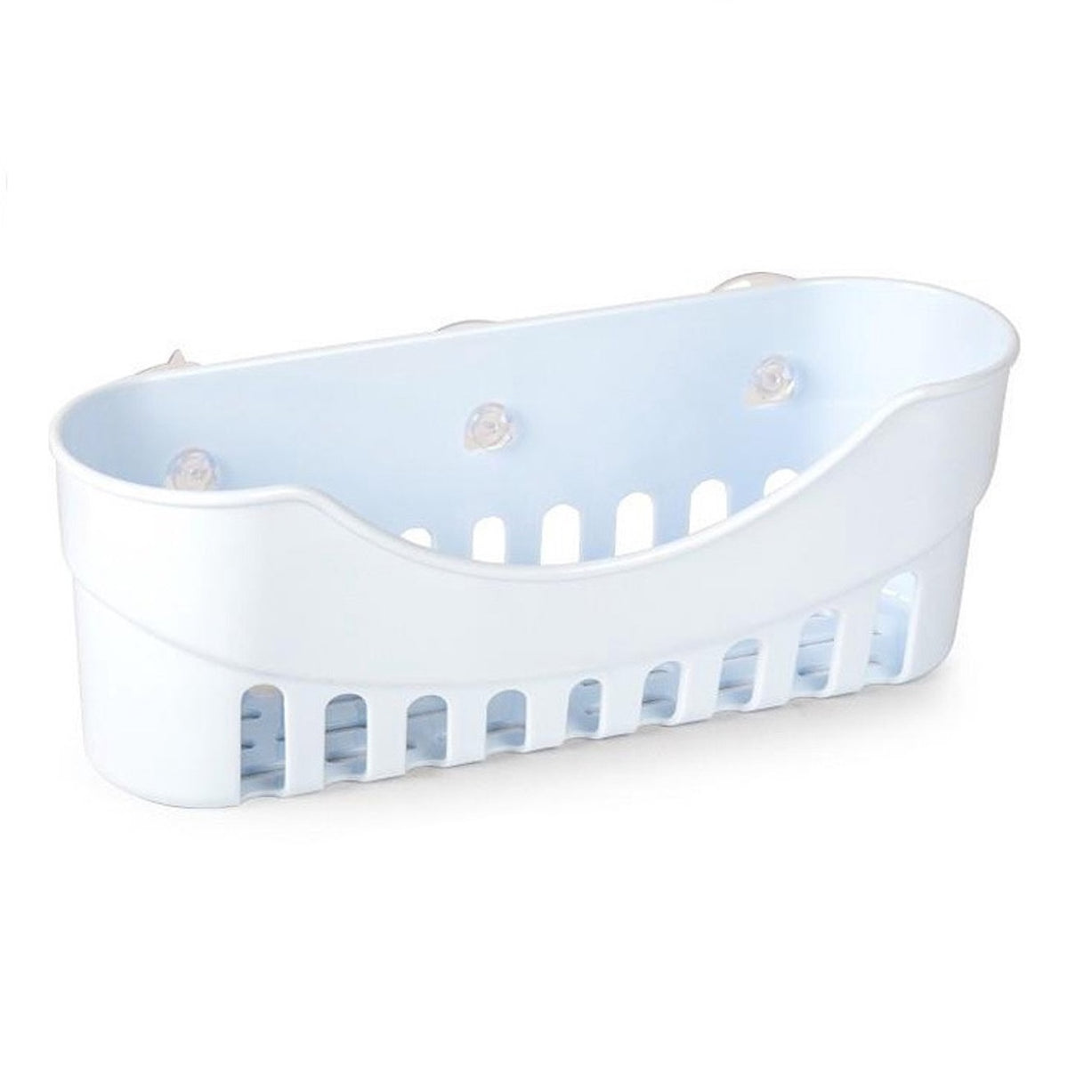 Toyma Three Suction Cup Wall-Mounted Storage Basket Blue 4061901 | Multipurpose Organizer for Bathroom and Kitchen | Ventilated Design