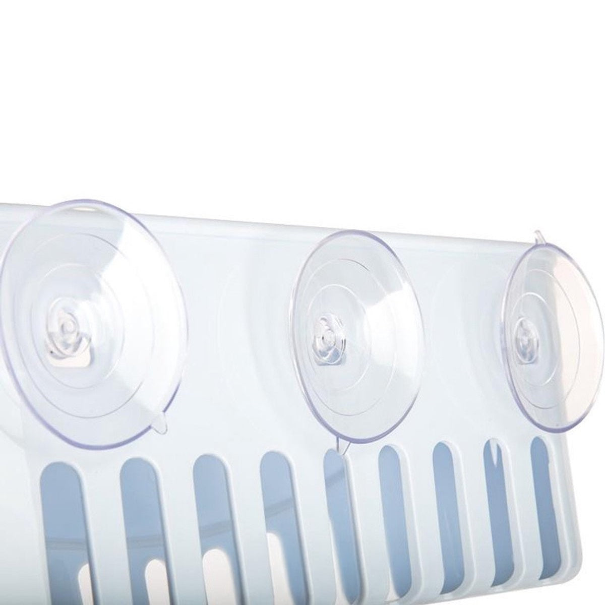 Toyma Three Suction Cup Wall-Mounted Storage Basket Blue 4061901 | Multipurpose Organizer for Bathroom and Kitchen | Ventilated Design