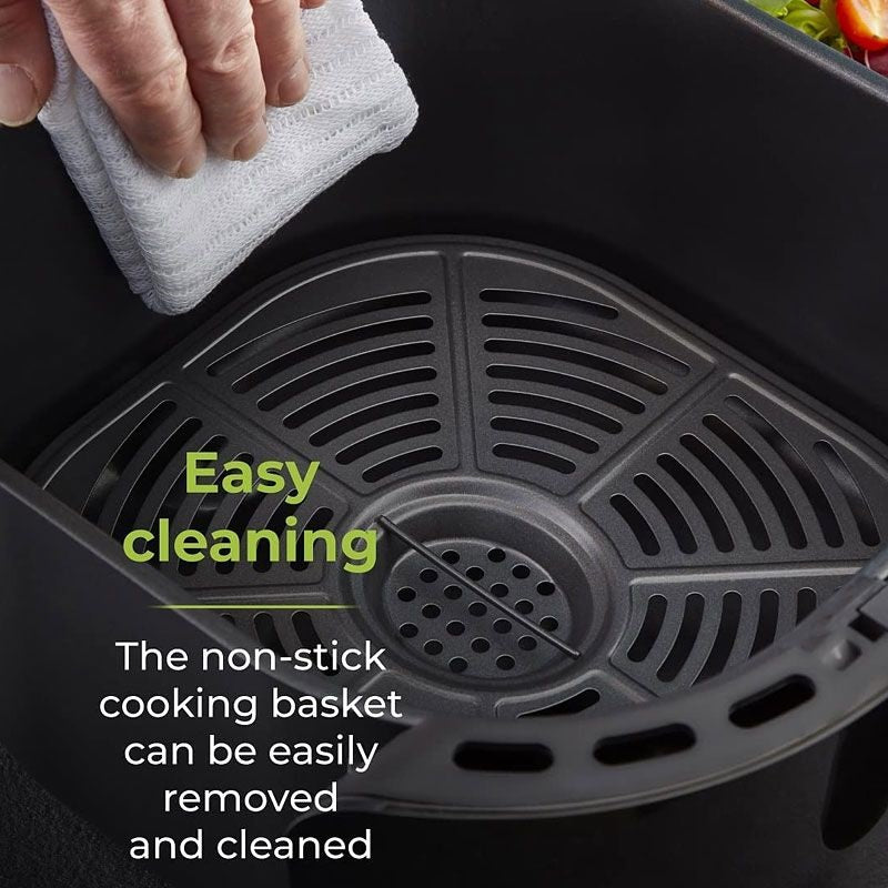 Tower Vortx Vizion Air Fryer 1800W Black 7Ltr T17072 | With Viewing Window-Digital Controls | 4 Cooking Methods | Air Fry-Grilling-Roasting-Baking | 30 Percent Faster Cooking | Non-sleep Feet for Stability | 7 Quick-start Presets