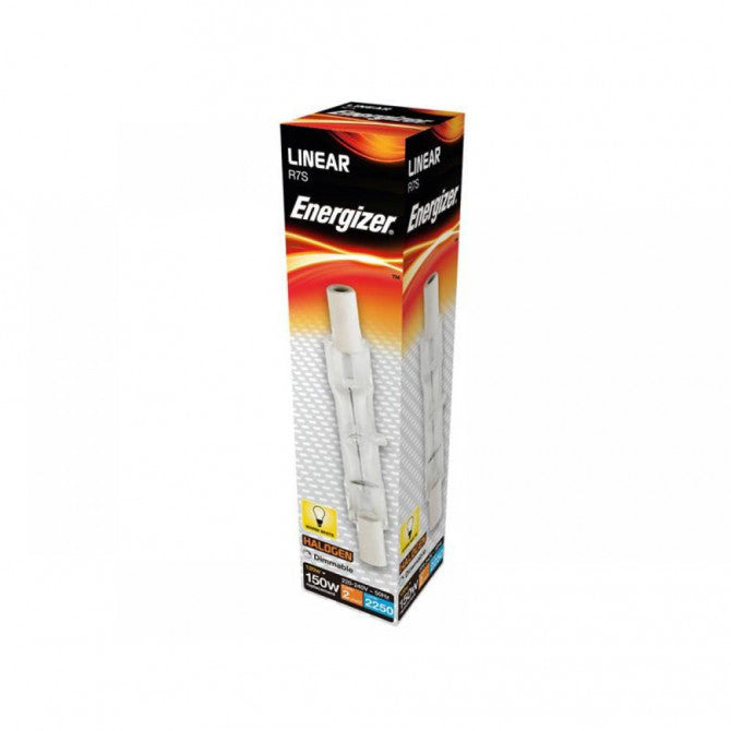 Energizer Linear R7S Eco Halogen Dimmable Floodlight Tube 150W White 78mm S5414 | 2250 Lumens | Voltage - 220-240V | Service Life - 2000Hr