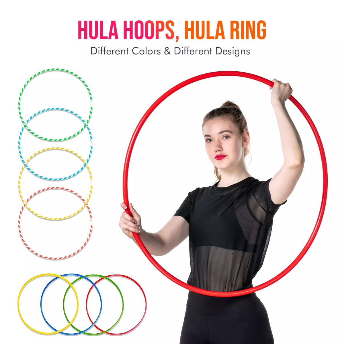 Lusons Gymnastics Hula Hoop Assorted Colors 65cm FA043 | Training Hoop for Kids and Adults