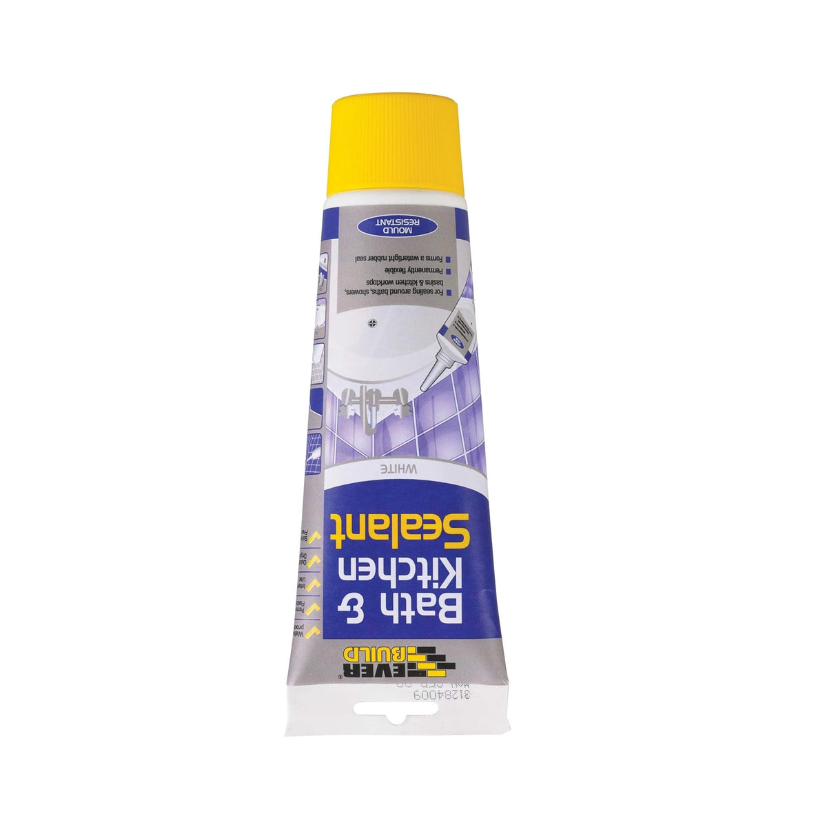 Everbuild Bath and Kitchen Acrylic Sealant White 200ml | Anti Mould Formulation | For Sealing Around Baths-Showers and Basins