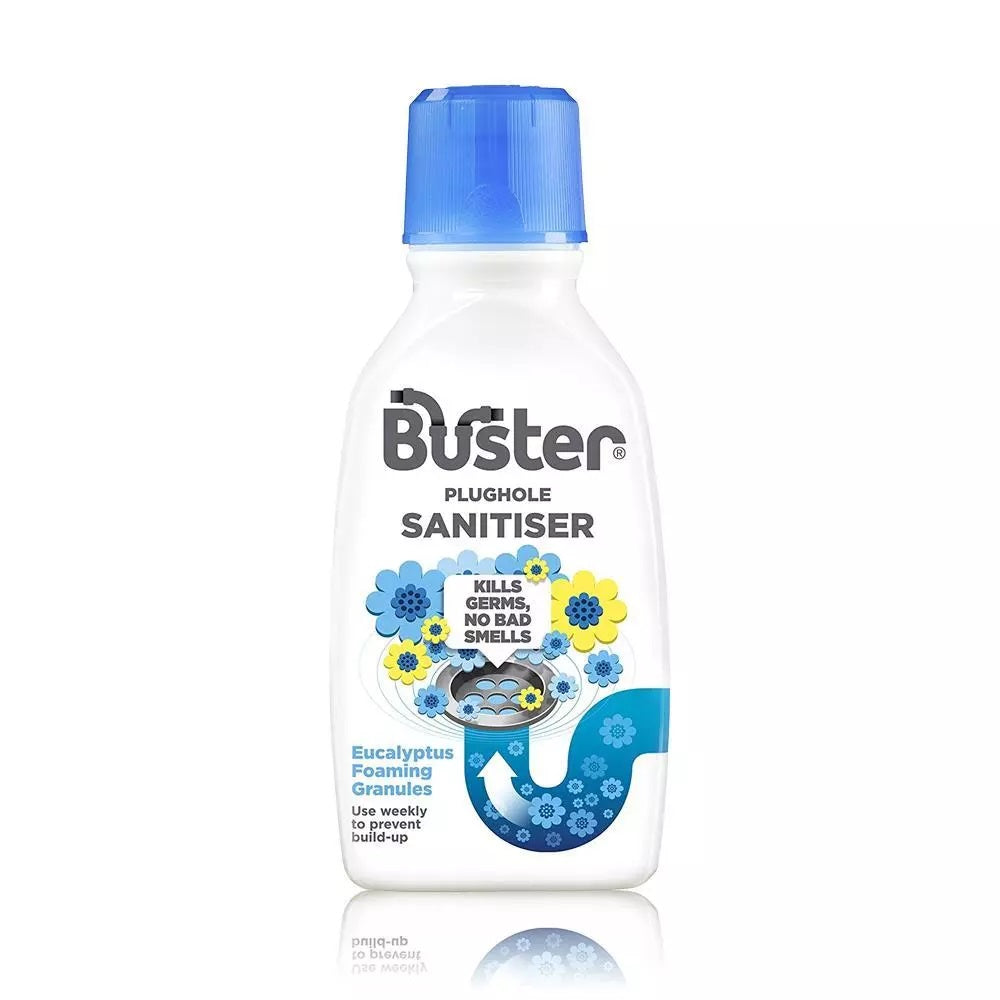 Buster Plughole Clean and Fresh Eucalyptus Foaming Granules White 300ml 17277 | Kills Germs and Eliminates Bad Odours