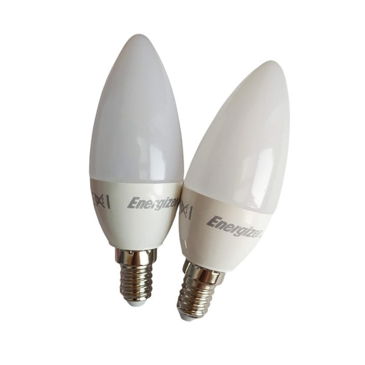 Energizer SES-E14 Opal LED Candle Bulbs 5.2W White Pack of 2 S16706 | 3000K Warm White | 350 Lumens