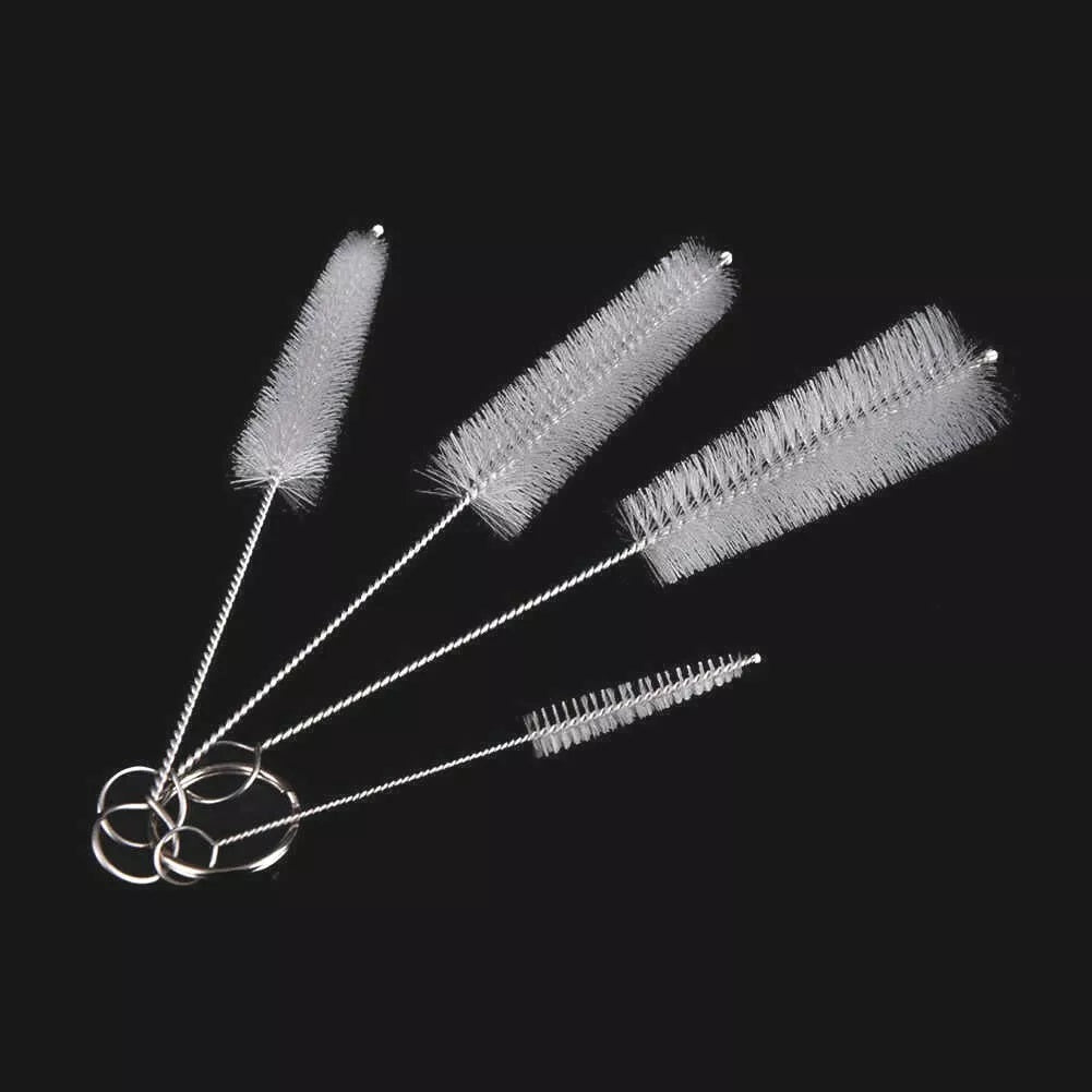 Jvl Multipurpose Spout Cleaning Brush Set White Pack of 4 | Assorted Size | Flexible Wire Handle | Ideal for Straws-Bottles-Tubes and Small Openings