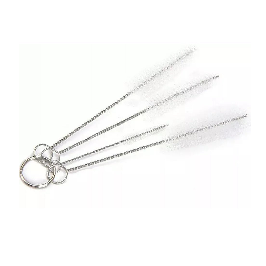 Jvl Multipurpose Spout Cleaning Brush Set White Pack of 4 | Assorted Size | Flexible Wire Handle | Ideal for Straws-Bottles-Tubes and Small Openings