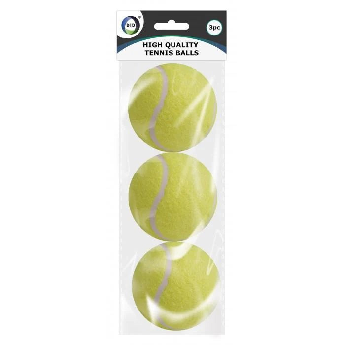 DID High-Quality Tennis Balls Fluorescent Yellow Pack of 3 OD4157 | Durable and Bouncy | For Sports and Pet Play