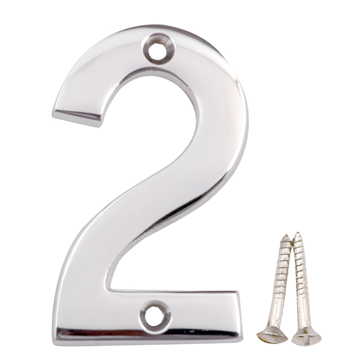 Best Hardware Brass House Number 2 Chrome 75mm 40455