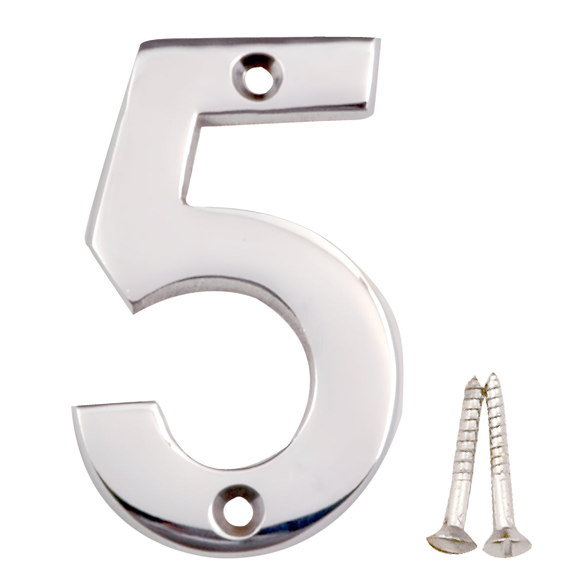 Best Hardware Brass House Number 5 Chrome 75mm 40458