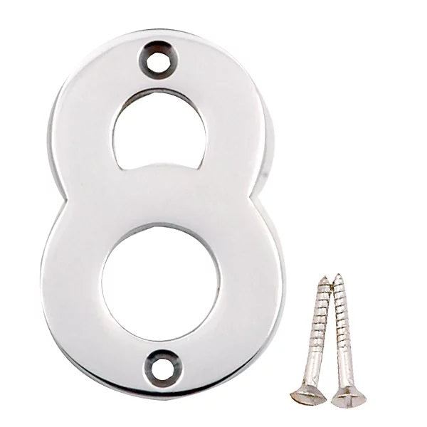 Best Hardware Brass House Number 8 Chrome 75mm 40461