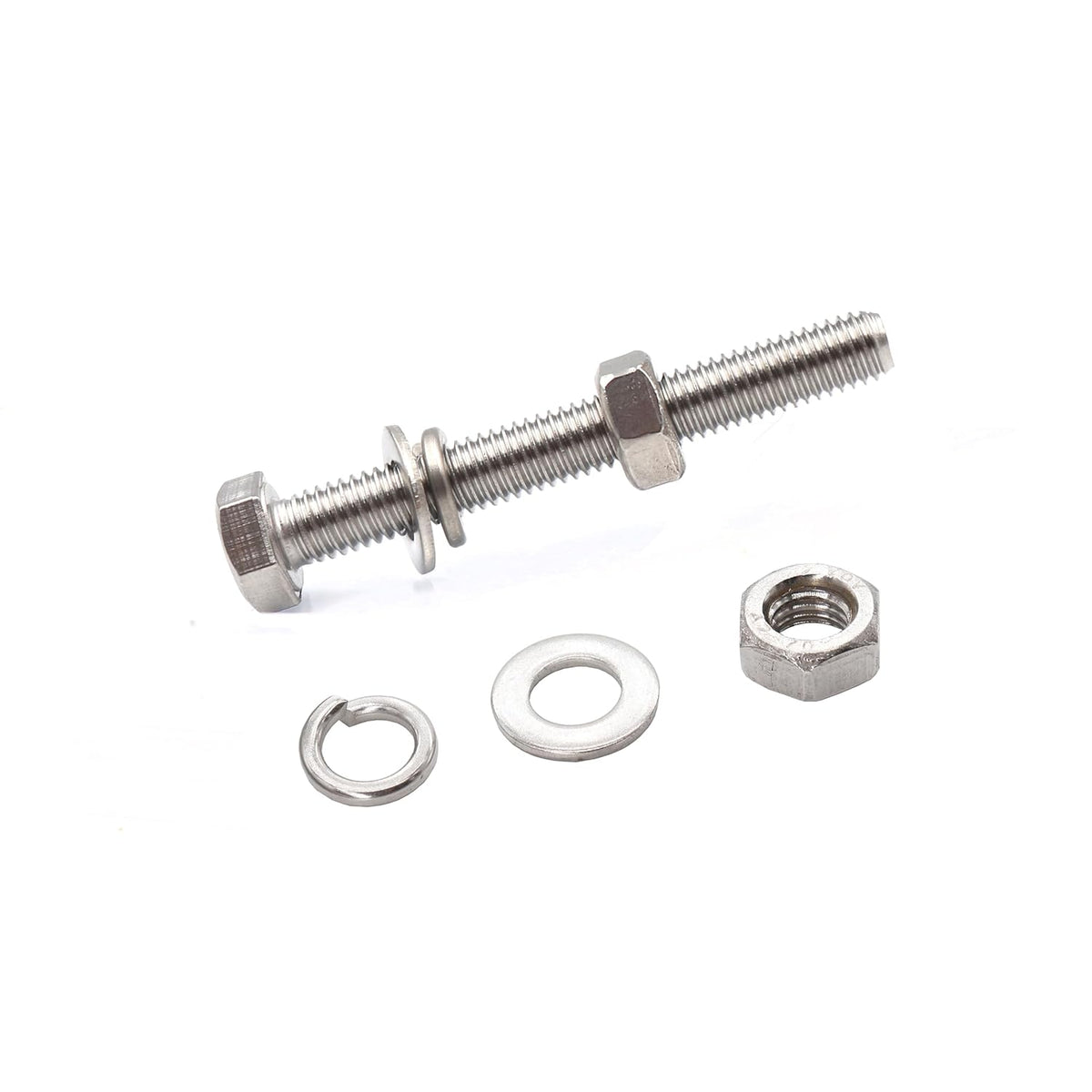 Bulk Hardware Hexagonal Head Nuts and Bolts Bright Zinc Plated 6mm x 70mm 30144