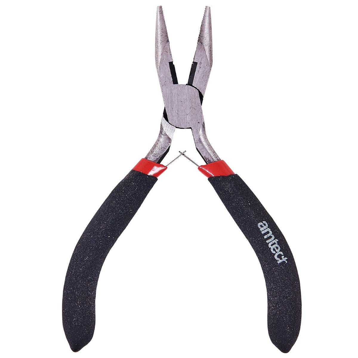 Am-Tech Mini Long Nose Plier Red and Black B3186 |  Drop Forged Heat Treated Steel | Non Slip Grip | Spring Loaded