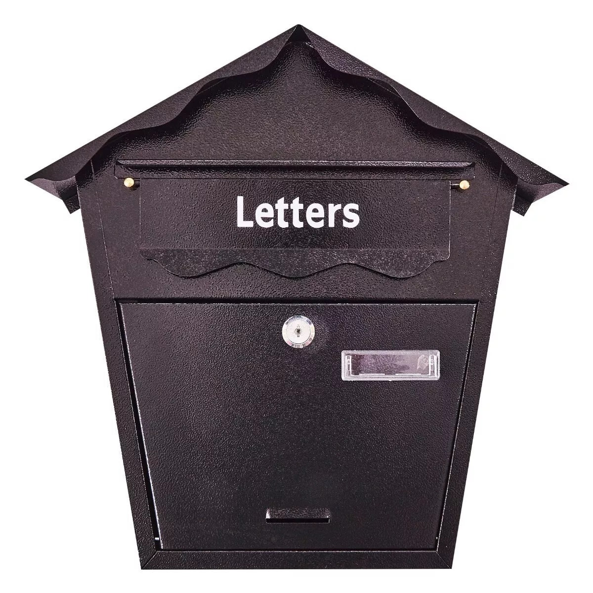Amtech Wall Mounted Outdoor Post and Letter Box Black 355mm x 100mm x 355mm S5550 | Pre-Drilled Easy Mounting Screw Holes | Weatherproof Steel Housing | Supplied with 2 Keys