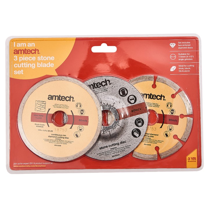 Amtech Diamond and Cut Off Blade Set Assorted Set of 3 V0260
