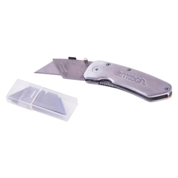 Amtech Stainless Steel Foldback Utility Knife Silver S0280