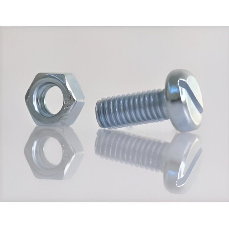 Slotted Pan Head Machine Screw and Nut Bright Zinc Plated M5 x 12mm Pack of 7 32005