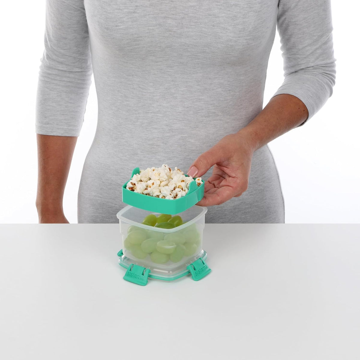 Sistema To Go Clip-Lid Snack Container Assorted Colour 400ml 21320 | BPA-Free | Portable Food Storage Box
