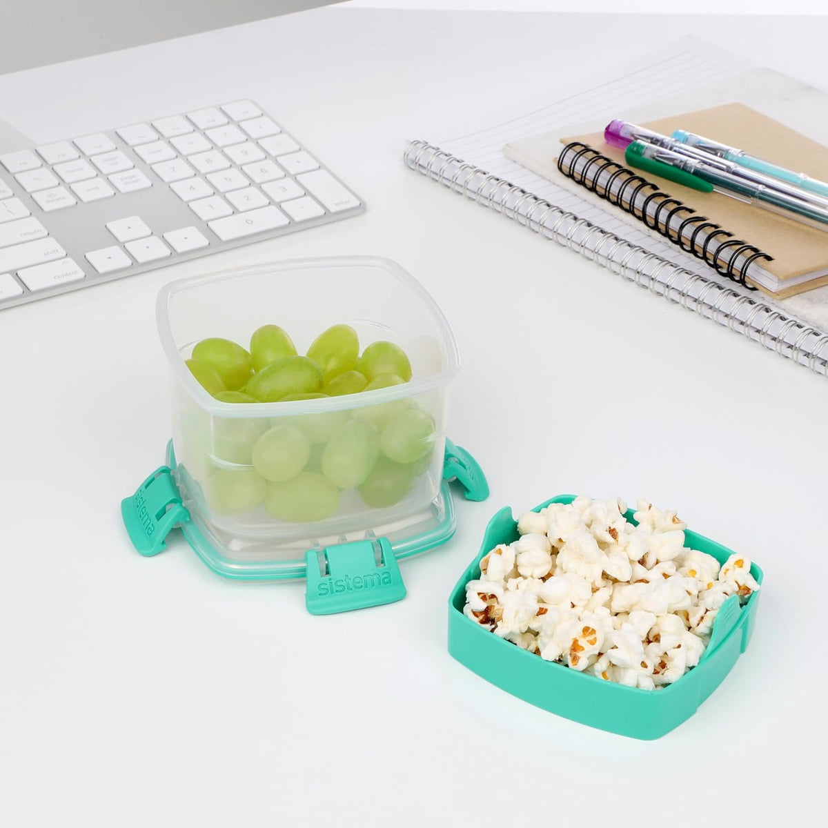 Sistema To Go Clip-Lid Snack Container Assorted Colour 400ml 21320 | BPA-Free | Portable Food Storage Box