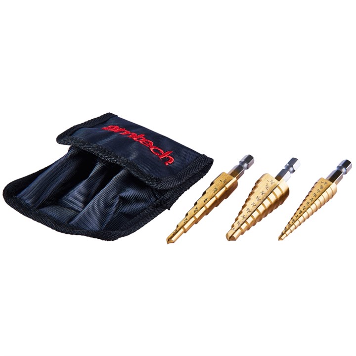 Amtech Step Drill Bit Set Gold Assorted Pack of 3 F0785