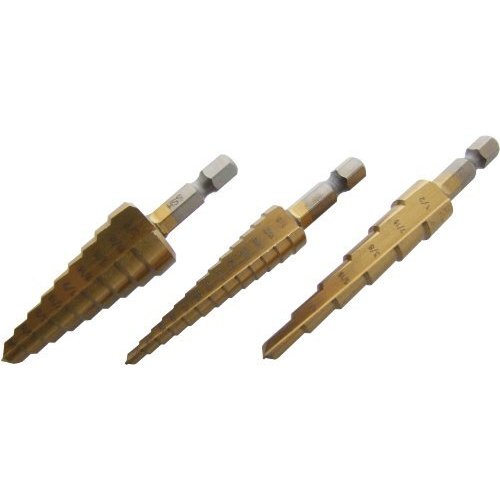 Amtech Step Drill Bit Set Gold Assorted Pack of 3 F0785