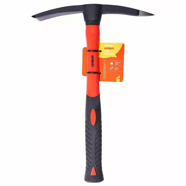 Amtech Double Ended Head Fibreglass Handle Mini Mattock Axe Red and Black 500g A2305